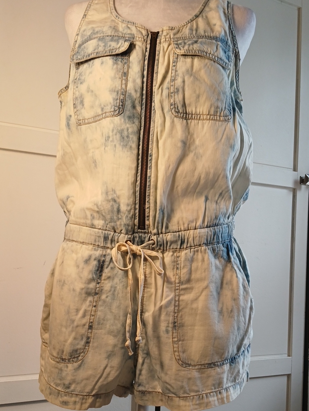 Blue Denim Acid Wash Romper